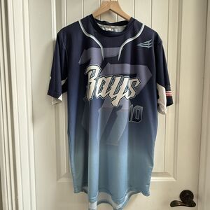 Triton Rays Baseball Shirt Men US L Navy Blue #10 MLB Sports Fan Gear